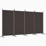 4-Panel Room Divider Brown 346x180 cm Fabric Image 3