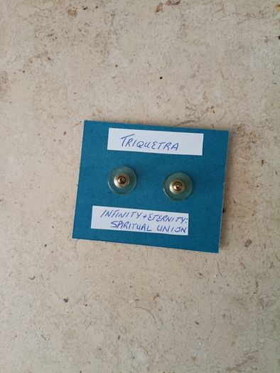 Ear Rings Triquetra meaning infinity eternity spiritual union new and never used and in excellent condition with FREE STANDARD POSTAGE INCLUDED