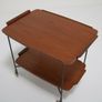 Vintage Swedish Teak Two Tier Serving Cart by Firma Glas & Tra, 1950s Image 4