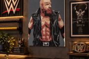 Triple H WWE acrylic original portrait painting art canvas wrestling memorabilia