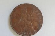 Great Britain UK 1944 One Penny George VI Coin - free standard postage