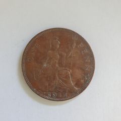 Great Britain UK 1944 One Penny George VI Coin - free standard postage