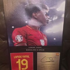Lamine Yamal printed canva with signature