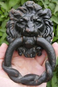 Antique Cast Iron Lion Head Door Knocker