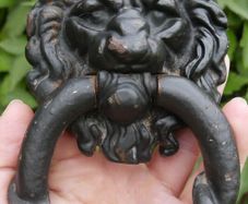 Antique Cast Iron Lion Head Door Knocker