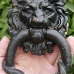 Antique Cast Iron Lion Head Door Knocker