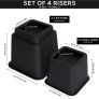8 Piece Premium Adjustable Furniture Risers (4 High and 4 Short) - Heavy Duty Riser with Strong Space saving - Bed Riser, Table Riser, Chair or Sofa Riser (3 to 8 Inch) - (Black) Image 3