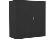New Lockable 2 Door Metal Cupboard 1000mm High - Black