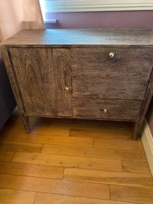 Rustic solid wood side bar drinks cabinet