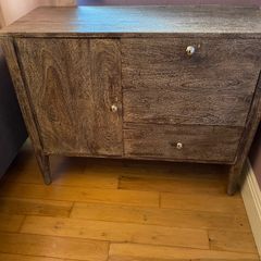 Rustic solid wood side bar drinks cabinet