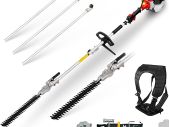 BU-KO 52cc Long Reach Petrol Hedge Trimmer and 3 75cm Extension Pole, Precision Trimming for Tall Hedges & Bushes, Easy to Use, High Performance, Durable Steel Blade