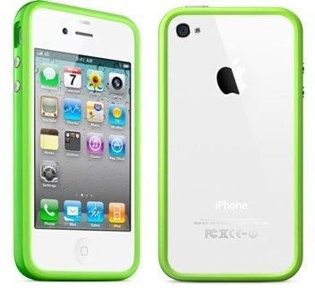 iPhone 4/ 4S Bumper Case Hard Plastic Rubber with Metal Buttons for Apple Iphone 4/4S Free Screen Protector Front Back