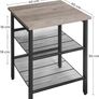Side Table Set, Nightstand, Industrial Set of 2 Bedside Tables, with Adjustable Mesh Shelves, Living Room, Bedroom, Hallway, Office, Stable, Rustic Brown and Black (FREE POSTAGE) Image 4