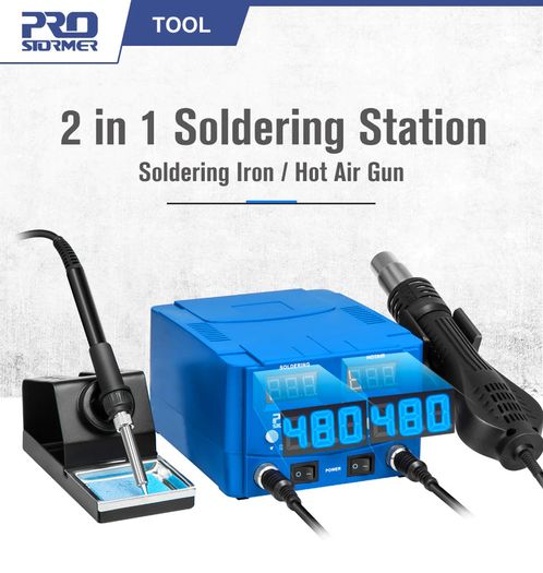 800W SMD Soldering Station Quick Heat Electric Hot Air Gun 2 in 1 Led Display Electric Soldering Iron BGA Rework Welding Station