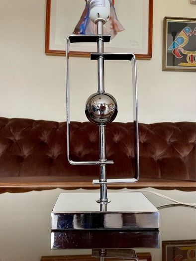 Stylish Italian Style Repro Chrome Space Age MCM Table Lamp