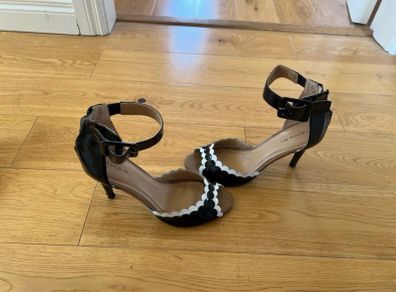Black and white heels