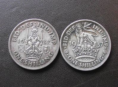 Great Britain. George VI. 2@Silver Shilling (1937)