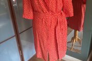 Mint Velvet Orange Polka Dot Shirt Dress with belt - Size 8