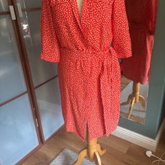 Mint Velvet Orange Polka Dot Shirt Dress with belt - Size 8