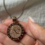 Mi Moneda silver and rose gold long necklace with Love and infinity discs Image 10