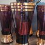 Fabulous Vintage Retro Mid-Century-Modern Hand Blown Tall Glass Pitcher with Four Matching Hi-Ball Glasses in Purple/Amethyst Glass with Rose Gold Gilt Banding - Prosecco Not Included! Image 6