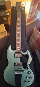 Vintage Reissued VS6V Electric Guitar Vibrola - Gun Hill Blue
