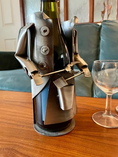 Barbeque Chef Quirky Metal Wine Bottle Holder