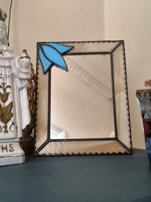 vintage stain glass  mirror