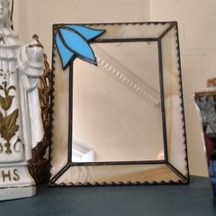 vintage stain glass  mirror