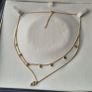 Original Thomas Sabo Charm Club necklace, S925 gold plated with multicolour stones, triangle charm & opal pendant.  Very good condition. Rare layered model. Image 9