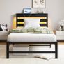 3ft Single Bed Frame with Charging Station and LED Lights Image 10