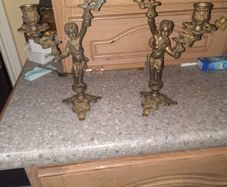 vintage brass candle holders