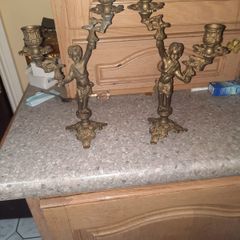 vintage brass candle holders