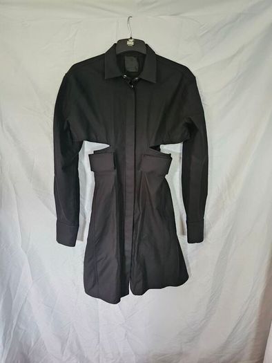 Givenchy Mini Black Cutout Cotton Shirt Dress
