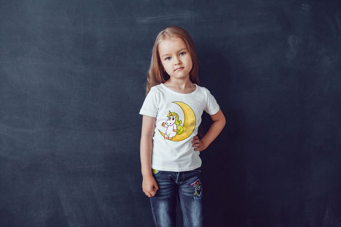 Cute Funny Unicorns Printed Girls T-shirt Tee Top Shirt Birthday Girl Tees Tops Shirts