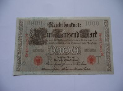 Germany. Reichsbanknote. 1000 Mark (21.04.1910) Superb Condition!