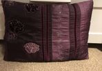 Purple rectangle cushion satin like
