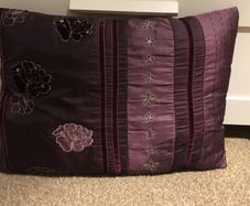 Purple rectangle cushion satin like
