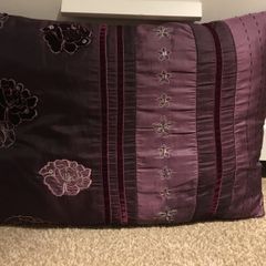Purple rectangle cushion satin like