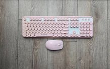 SADES V2020 Pink Wireless Bubble Keyboard and Mouse