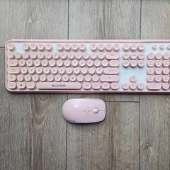 SADES V2020 Pink Wireless Bubble Keyboard and Mouse