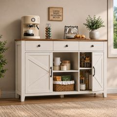 Vintage Kitchen Cabine, Sideboard with Drawers, Storage Cabinet with Doors, Adjustable Shelf, Country Style for Living Room, Kitchen