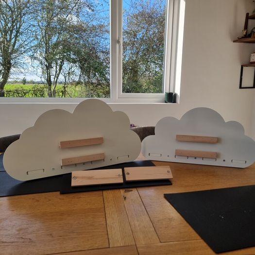 Set of two floating cloud shelves