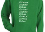 Drink Fight Pass out Hoodie great for stag parties