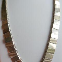 Vintage Sterling Silver Hallmarked 925 Collar Statement Necklace length 17" - 22,1g