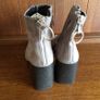 Ladies Grey Faux Suede High block heel ankle boots Size 4 Image 4
