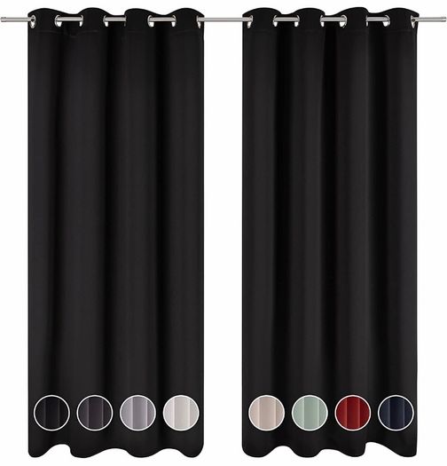 Blackout Curtains - Set of 2 Eyelet Curtains - Easy Installation, Maximum Protection, Black Out for Bed and Living Room Multiple Sizes/Colours