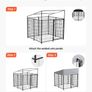 Outdoor Dog Kennel, 1.12 x 1.15 x 1.25 m Large Dog Kennel with Secure Lock, Outside Dogs Enclosures with UV-Resistant & Waterproof Roof Cover Image 6