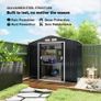 7ft x 4ft Lockable Polypropylene Garden Storage Shed Storage w/ Air Vents Steel Dark Grey Image 4