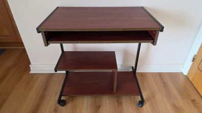 Portable computer desk with wheels